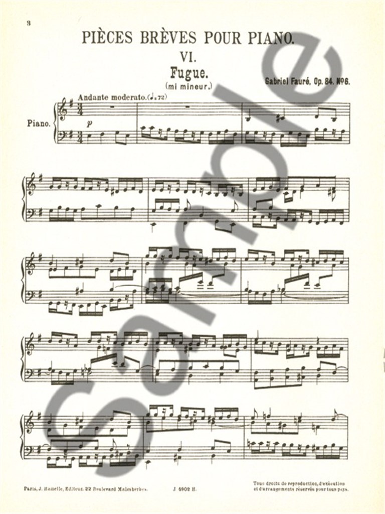 Gabriel Faure: Fugue Op.84, No.6 in E minor